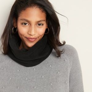 Black Fleece Tube Scarf for Women